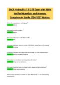 SACA Hydraulics 1 C-255 Certification 2026&sol;2027 Complete Exam Material with Verified Questions and Answers