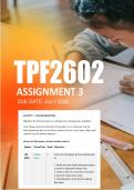 TPF2602 Assignment 3 Semester 2 2026 - Due August 2026