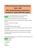 NURS 522 Advanced Health Assessment 2026&sol;2027 Exam 1 Complete Material with Verified Questions and Answers