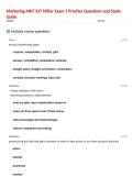 Marketing MKT 337 Miller Exam 3 Practice Questions and Study Guide