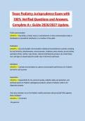 Texas Podiatry Jurisprudence 2026&sol;2027 Complete Exam Material with Verified Questions and Answers