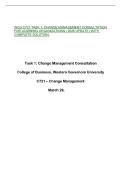 WGU C721 TASK 1&colon; CHANGE MANAGEMENT CONSULTATION FOR LEARNING ORGANIZATIONS &vert; 2026 UPDATE &vert; WITH COMPLETE SOLUTION&period;