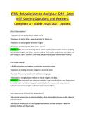WGU D491 Introduction to Analytics 2026&sol;2027 Complete Exam Material with Verified Questions and Answers