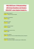 NSG 3850 Pathophysiology 2026&sol;2027 Exam 4 Complete Material with Actual Questions and Verified Answers