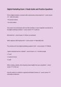 Digital Marketing Exam 1 Study Guide and Practice Questions