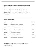 BIOS251 Week 1 Exam 1 Study Guide&colon; Anatomy & Physiology Practice Questions & Answers