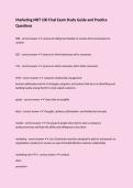 Marketing MKT 100 Final Exam Study Guide and Practice Questions