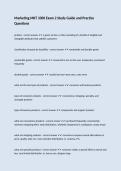 Marketing MKT 3300 Exam 2 Study Guide and Practice Questions