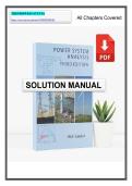 Power System Analysis 3rd Edition Solutions Manual &ndash; Hadi Saadat Complete Answers & Step-by-Step Solutions &lpar;Load Flow&comma; Fault Analysis&comma; Stability&rpar;