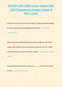 EPA 608 CORE EXAM &lpar;Latest Update 2026 2027&rpar; Questions & Answers -Grade A- 100- Correct&period;