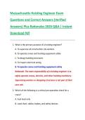 Massachusetts Hoisting Engineer Exam  Questions and Correct Answers &lpar;Verified  Answers&rpar; Plus Rationales 2026 Q&A &vert; Instant  Download Pdf