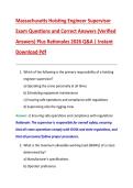 Massachusetts Hoisting Engineer Supervisor  Exam Questions and Correct Answers &lpar;Verified  Answers&rpar; Plus Rationales 2026 Q&A &vert; Instant  Download Pdf