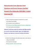 Massachusetts Crane Operator Exam  Questions and Correct Answers &lpar;Verified  Answers&rpar; Plus Rationales 2026 Q&A &vert; Instant  Download Pdf