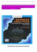 Test Bank for Business Analytics&colon; Data Analysis & Decision Making&comma; 7th Edition by S&period; Christian Albright & Wayne L&period; Winston &vert; Verified Chapters 1-19 &vert; Questions & Answers with Step-by-Step Solutions &vert; Excel&comma; Statistics&comma; Data Mining&comma; Simulation &vert; MBA & Data