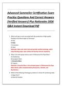 Advanced Sommelier Certification Exam  Practice Questions And Correct Answers  &lpar;Verified Answers&rpar; Plus Rationales 2026  Q&A Instant Download Pdf 