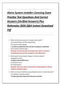 Alarm System Installer Licensing Exam  Practice Test Questions And Correct  Answers &lpar;Verified Answers&rpar; Plus  Rationales 2026 Q&A Instant Download  Pdf 