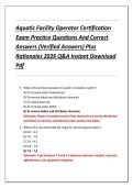 Aquatic Facility Operator Certification  Exam Practice Questions And Correct  Answers &lpar;Verified Answers&rpar; Plus  Rationales 2026 Q&A Instant Download  Pdf