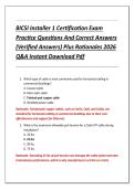 BICSI Installer 1 Certification Exam  Practice Questions And Correct Answers  &lpar;Verified Answers&rpar; Plus Rationales 2026  Q&A Instant Download Pdf 