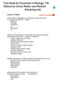 Test Bank for Essentials of Biology&comma; 7th Edition by Sylvia Mader & Michael Windelspecht &ndash; Complete Chapter Questions & Answers Resource