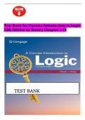 Test Bank for A Concise Introduction to Logic&comma; 14th Edition by Patrick J&period; Hurley & Lori Watson &vert; Complete Chapters 1-14 &vert; Verified Questions & Answers &vert; Formal & Informal Logic Prep &vert; LSAT&comma; GRE & Philosophy Exam Prep