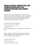 MEDICAL SURGICAL NURSING FINAL HESI CORRECTED EXAM SCRIPT 2026 COMPLETE QUESTIONS AND CORRECT ANSWERS