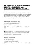 MEDICAL SURGICAL NURSING FINAL HESI CORRECTED STUDY GUIDE 2026 QUESTIONS WITH ANSWERS GRADED A&plus;