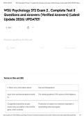 WSU Psychology 372 Exam 2 &comma; Complete Test &vert;&vert; Questions and Answers &lpar;Verified Answers&rpar; &lpar;Latest Update 2026&rpar; UPDATE&excl;&excl;