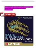 Test Bank for Basic and Clinical Pharmacology&comma; 15th Edition by Bertram G&period; Katzung & Todd W&period; Vanderah &vert; Verified Chapters 1-66 &vert; Questions & Answers with USMLE-Style Rationales &vert; Medical&comma; Pharmacy & Nursing Exam Prep 