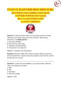 EVOLVE ELSEVIER HESI MED-SURG  2026&sol;2027  QUESTIONS AND CORRECT DETAILED  ANSWERS WITH RATIONALES &vert;&vert;   100&percnt; GUARANTEED PASS&excl;&excl;    <LATEST VERSION>