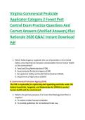 Virginia Commercial Pesticide  Applicator Category 2 Forest Pest  Control Exam Practice Questions And  Correct Answers &lpar;Verified Answers&rpar; Plus  Rationale 2026 Q&A&vert; Instant Download  Pdf 