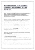 Auctioneer Exam 2025&sol;2026 &vert; Questions and Answers Written Correctly