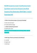 NCCER Carpentry Level 3 Certification Exam  Questions and Correct Answers &lpar;Verified  Answers&rpar; Plus Rationales 2026 Q&A &vert; Instant  Download Pdf 