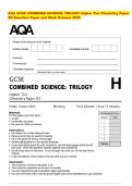 AQA GCSE COMBINED SCIENCE&colon; TRILOGY Higher Tier Chemistry Paper 2H Question Paper and Mark Scheme 2025