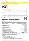 AQA GCSE COMBINED SCIENCE&colon; TRILOGY Higher Tier Chemistry Paper 1H Question Paper and Mark Scheme 2025