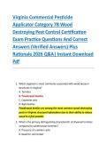 Virginia Commercial Pesticide  Applicator Category 7B Wood  Destroying Pest Control Certification  Exam Practice Questions And Correct  Answers &lpar;Verified Answers&rpar; Plus  Rationale 2026 Q&A&vert; Instant Download  Pdf  