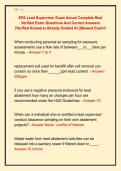 EPA Lead Supervisor Exam Actual Complete Real  Verified Exam Questions And Correct Answers  &lpar;Verified Answers&rpar; Already Graded A&plus;&vert;&vert;Newest Exam&excl;&excl;
