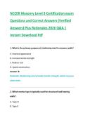 NCCER Masonry Level 3 Certification exam  Questions and Correct Answers &lpar;Verified  Answers&rpar; Plus Rationales 2026 Q&A &vert;  Instant Download Pdf 