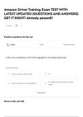 Amazon Driver Training Exam  TEST WITH LATEST UPDATED &lpar;QUESTIONS AND ANSWERS&rpar; GET IT RIGHT&vert; Already passed&excl;&excl;