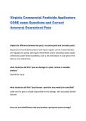 Virginia Commercial Pesticide Applicators CORE exam Questions and Correct Answers&vert; Guaranteed Pass
