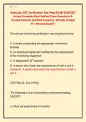 Kentucky UST Certification Test Prep EXAM 2026&sol;2027  Actual Complete Real Verified Exam Questions &  Correct Answers &lpar;Verified Answers&rpar; &vert; Already Graded  A&plus; &vert; Newest Exam&excl;&excl;&excl;