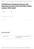 FIN 6100 Exam 3 Questions & Answers&comma; Well Elaborated &vert; Already Verified Test &vert;100&percnt; Verified solutions &vert;2026 Latest&excl;&excl;