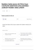 Radiation Safety &lpar;ammo 66&rpar; FINAL Exam COMPLETE QUESTIONS AND ANSWERS &vert; ALREADY PASSED &vert; 2026 LATEST&excl;