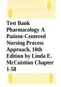 Test Bank Pharmacology&colon; A Patient-Centered Nursing Process Approach 10th Edition 2026 ISBN 9780323851529 Linda E&period; McCuistion Chapters 1&ndash;58 Complete Guide A&plus;