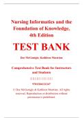 Test Bank &ndash; Nursing Informatics and the Foundation of Knowledge&comma; 4th Edition &ndash; Dee McGonigle & Kathleen Mastrian &ndash; ISBN 9781284121247 &lpar;Full Chapters Covered&comma; Chapters 1&ndash;26&rpar;