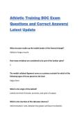 Athletic Training BOC Exam Questions and Correct Answers&vert; Latest Update