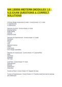 NHI 130055 MIDTERM &lpar;MODULES 1&period;0 - 5&period;2&rpar; EXAM QUESTIONS & CORRECT SOLUTIONS
