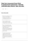 State Farm Assessment Exam EXAM ELABORATIONS QUESTIONS &vert; VERIFIED ANSWERS 2026 UPDATE &vert; 100&percnt; SOLVED&excl;&excl;