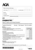 AQA AS CHEMISTRY Paper 2 Organic and Physical Chemistry Question Paper and Mark Scheme 2025