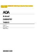 AQA A-LEVEL CHEMISTRY 7405&sol;3 Paper 3 Question Paper and Mark Scheme 2025