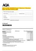 AQA A-LEVEL BUSINESS Paper 3 Business 3 Question Paper and Mark Scheme 2025